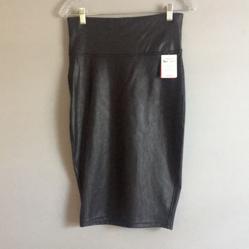 Spanx faux leather skirt